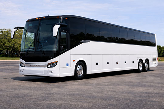 56-passenger charter bus available for charter in Hoboken, NJ