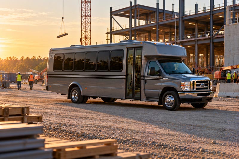 Construction Site Shuttle Bus Rentals in Hoboken, NJ